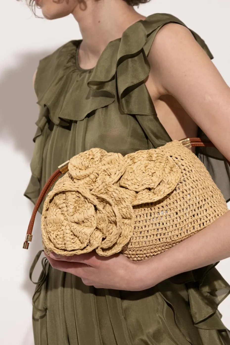 Ulla Johnson beige Shoulder bag "Lali Floral"