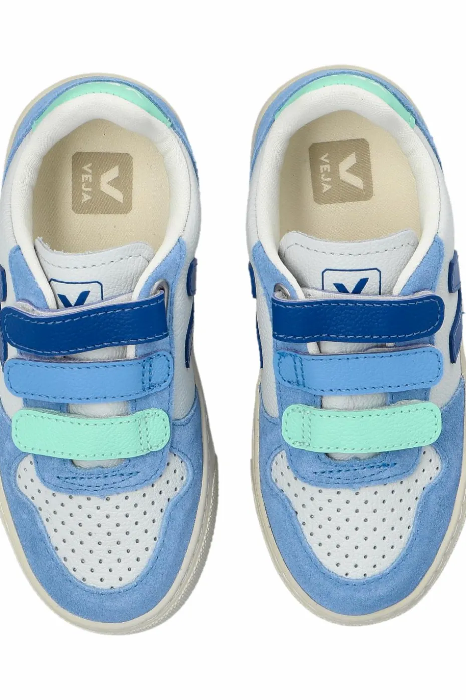 Veja Kids BLUE Sneakers SMALL V-10 CHROMEFREE LEATHER