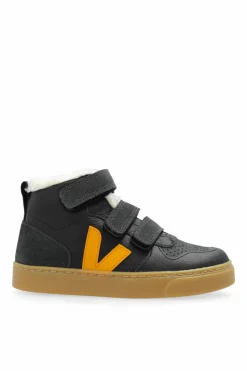 Veja Kids NAVY BLUE Shoes Amall V-10 Mid Winter Chromefree Leather