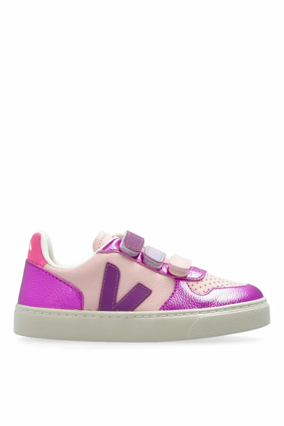 Veja Kids PINK Sneakers SMALL V-10 CHROMEFREE LEATHER
