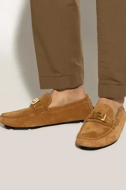 Versace beige Suede Loafers