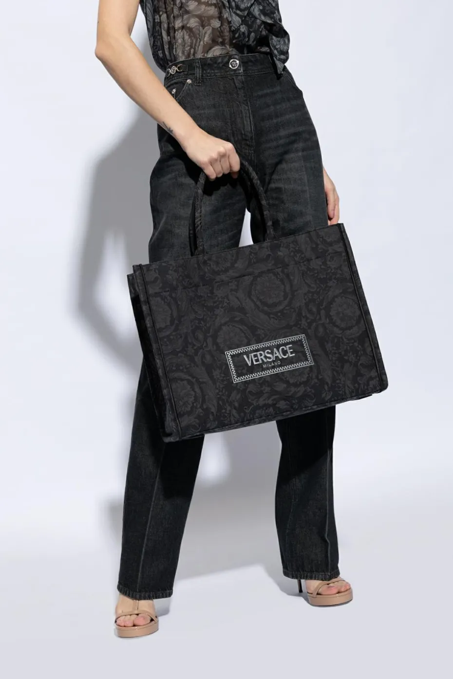 Versace BLACK ‘Athena Large’ shopper bag