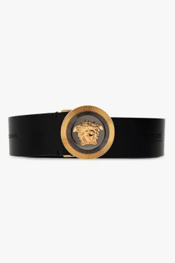 Versace BLACK Belt with Medusa Biggie buckle