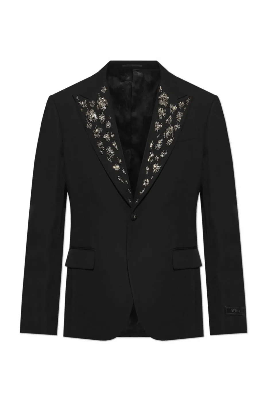 Versace BLACK Blazer with shimmering appliqués
