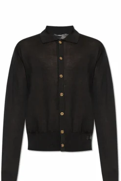 Versace BLACK Cardigan with collar