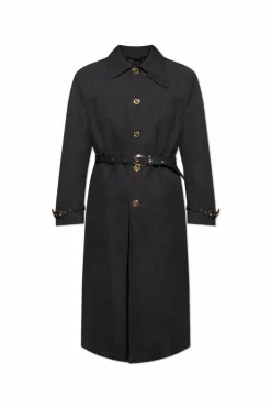 Versace BLACK Cotton coat with print