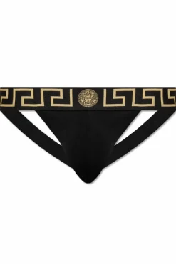 Versace BLACK Cotton jockstraps