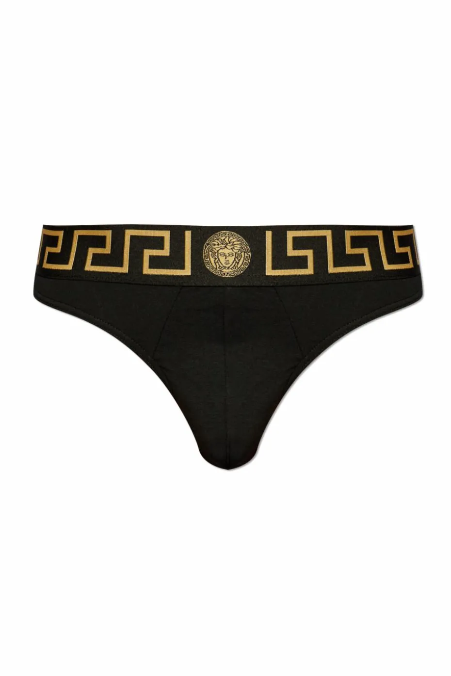 Versace BLACK Cotton Thong Panties