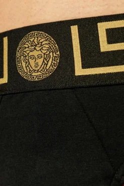 Versace BLACK Cotton Thong Panties