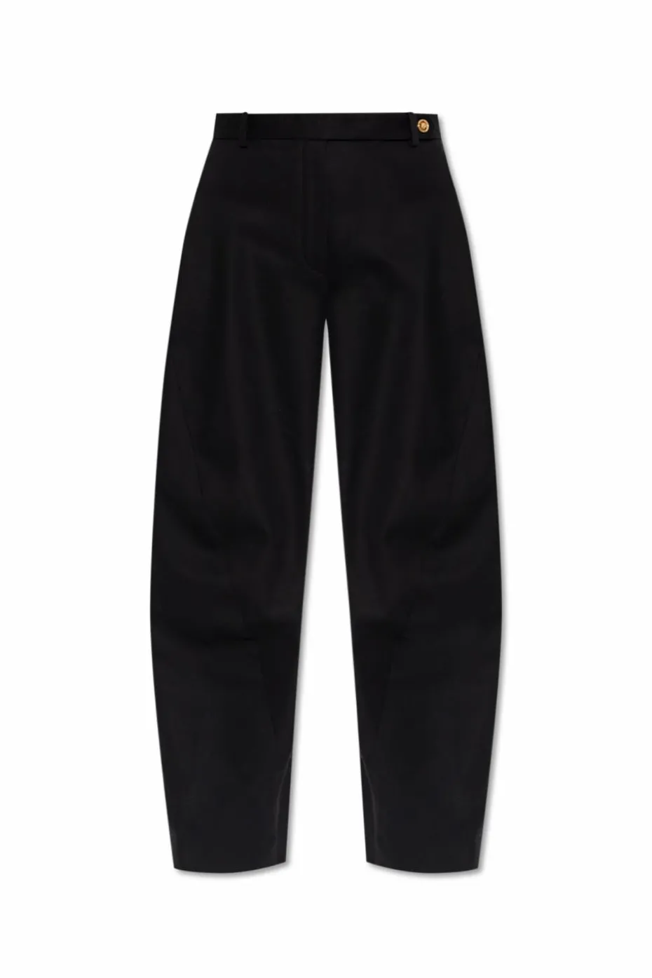 Versace BLACK Cotton trousers with stitching on the legs