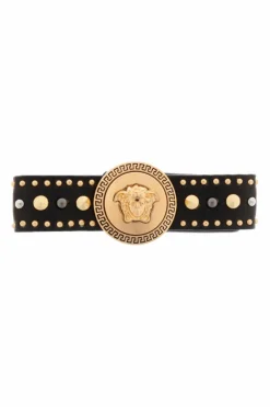 Versace BLACK Hair clip with studs