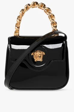 Versace BLACK ‘La Medusa Mini’ patent-leather shoulder bag