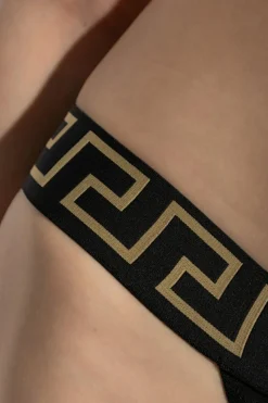 Versace BLACK Lace thongs