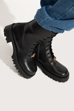 Versace BLACK Leather ankle boots