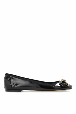 Versace BLACK Leather ballet flats