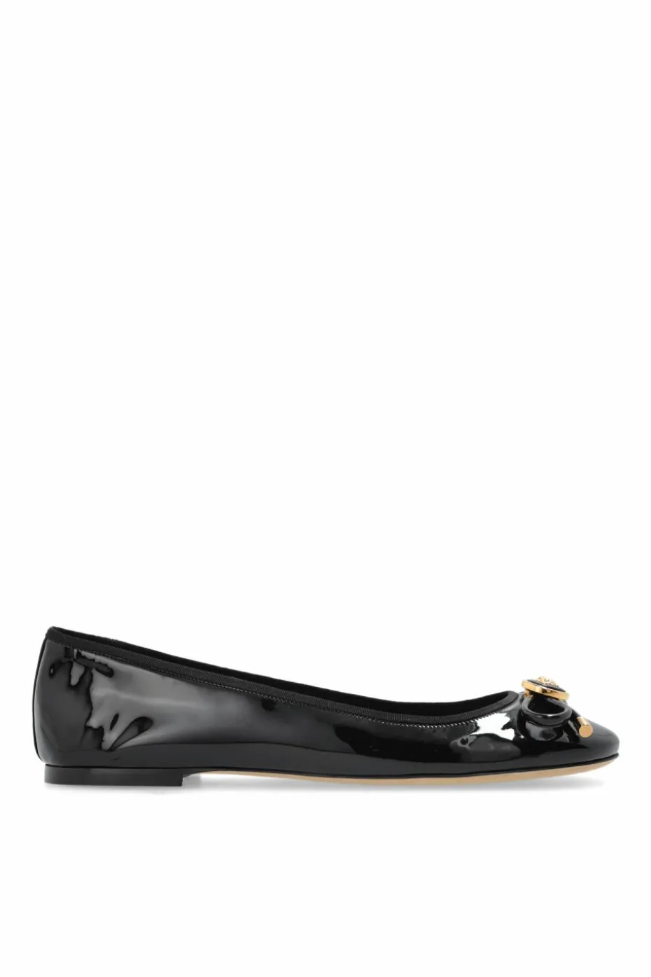 Versace BLACK Leather ballet flats