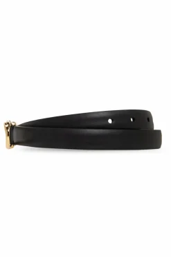 Versace BLACK Leather belt with decorative buckle