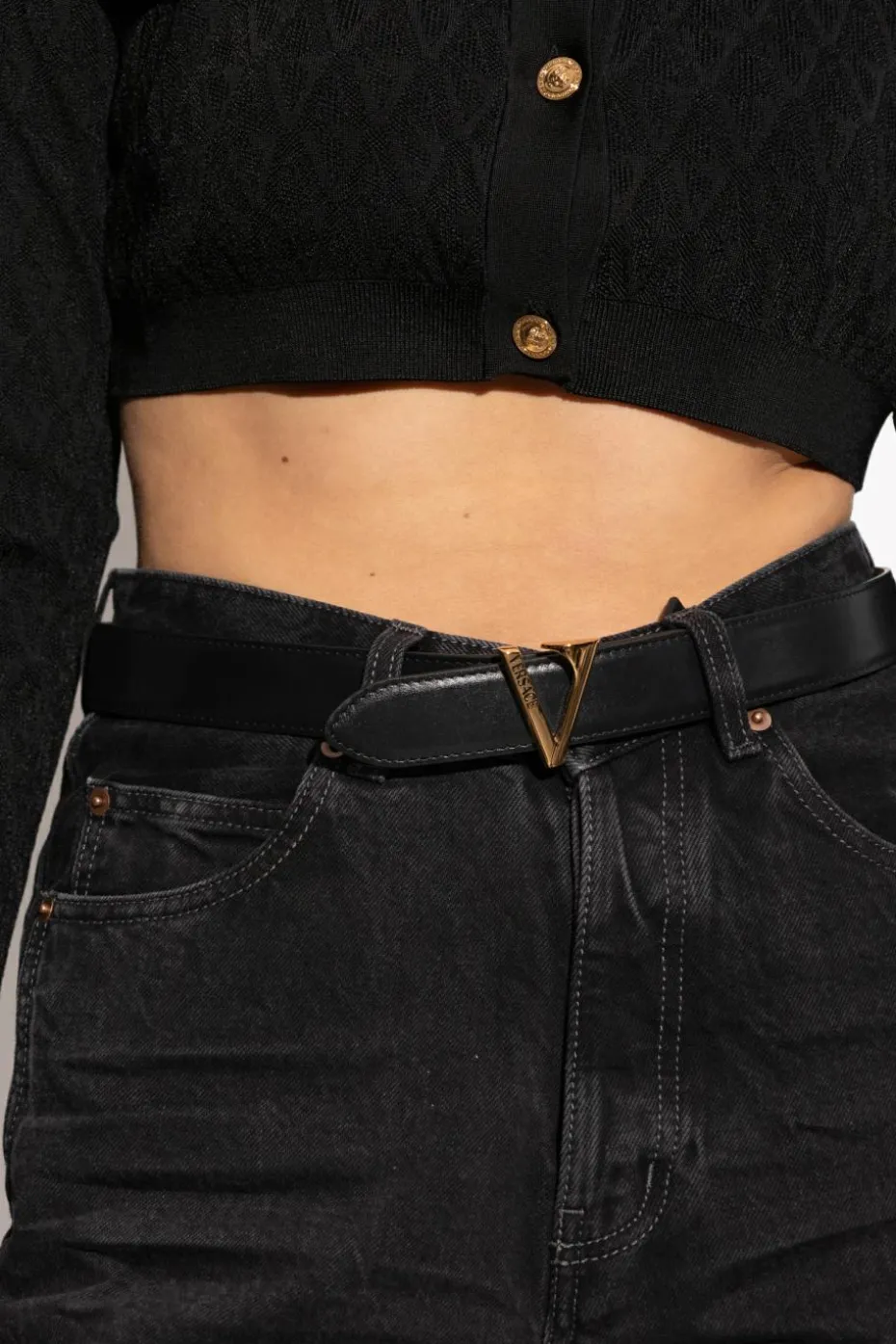 Versace BLACK Leather belt