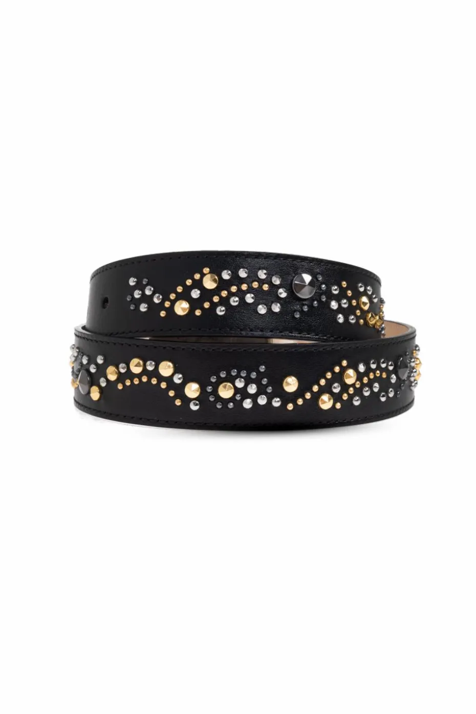 Versace BLACK Leather belt with applications