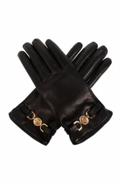 Versace BLACK Leather gloves