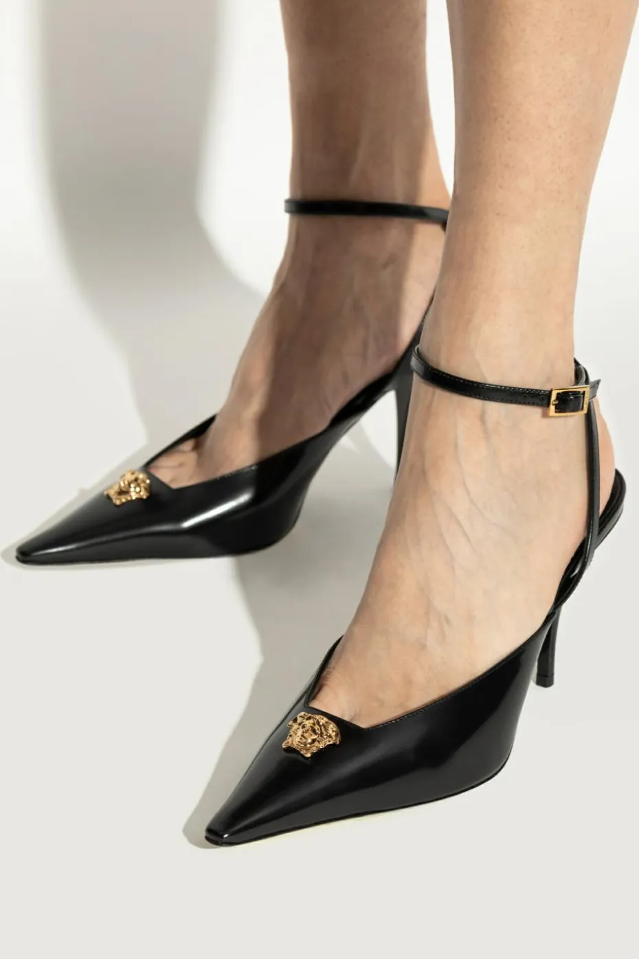 Versace BLACK Leather heeled shoes
