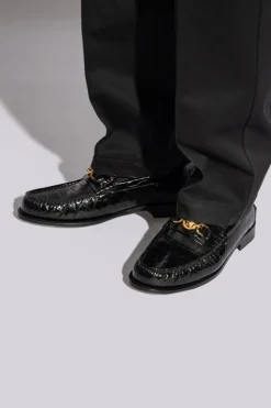 Versace BLACK Leather loafers