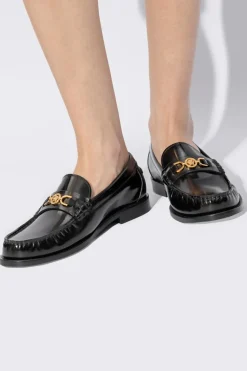 Versace BLACK Leather loafers