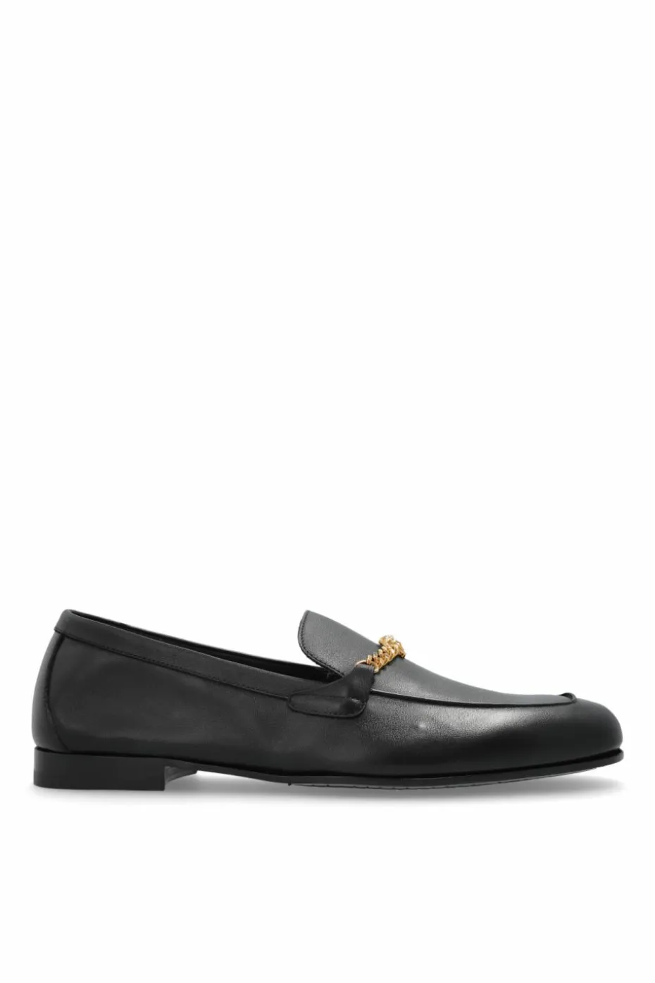 Versace BLACK Leather 'loafers' shoes