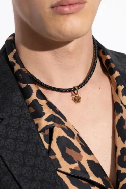 Versace BLACK Leather necklace