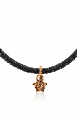 Versace BLACK Leather necklace