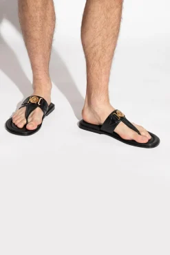 Versace BLACK Leather slides
