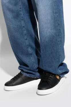 Versace BLACK Leather sports shoes