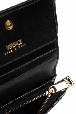 Versace BLACK Leather wallet with logo