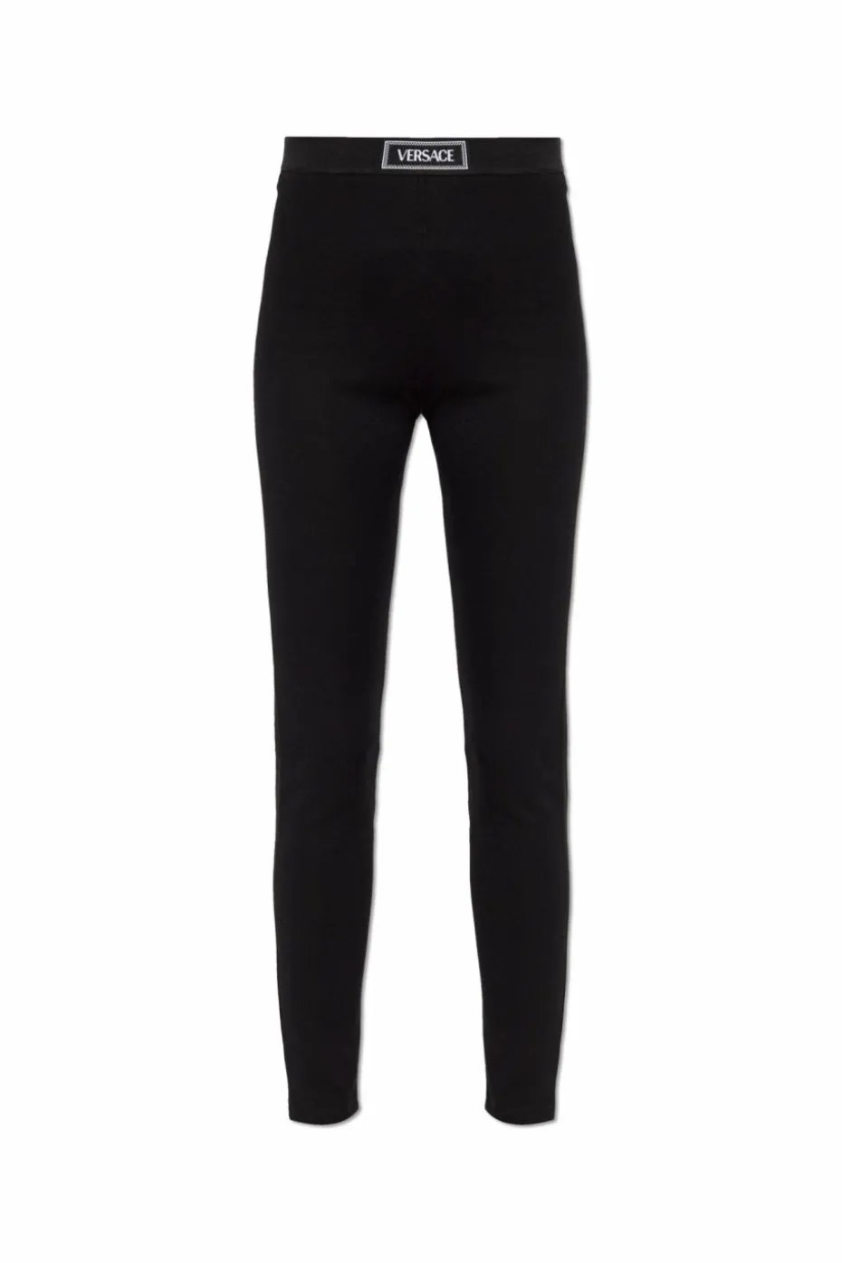 Versace BLACK Leggings with logo patch