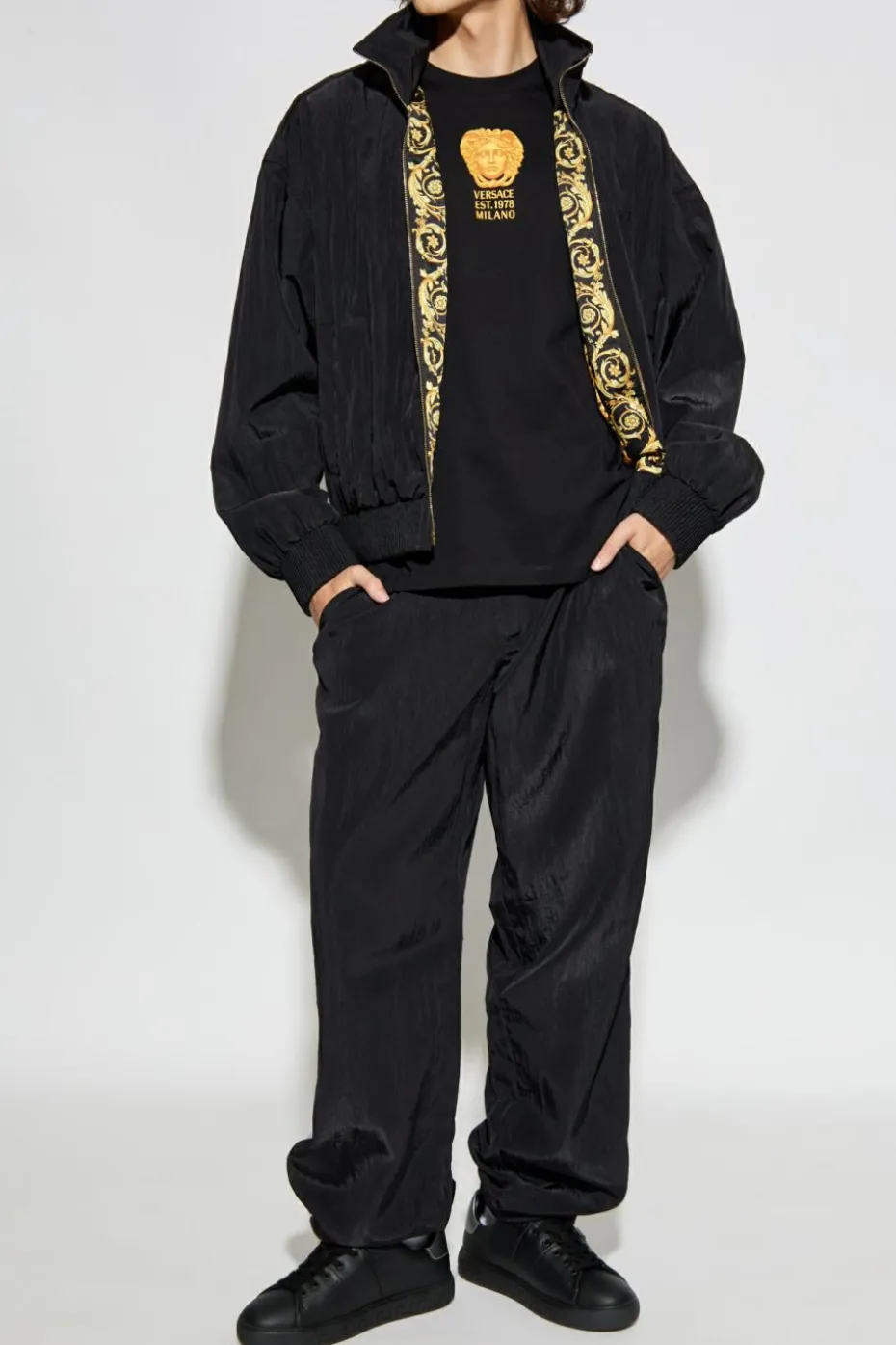 Versace BLACK Lightweight jacket with a stand-up collar