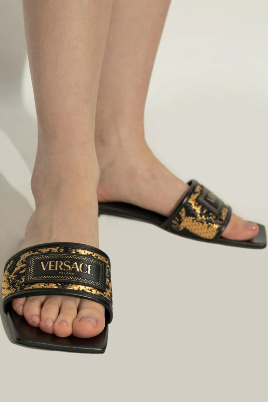 Versace BLACK "Logo" slides