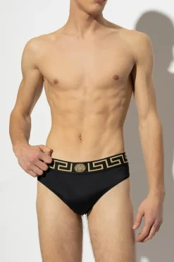 Versace BLACK Logo swim briefs