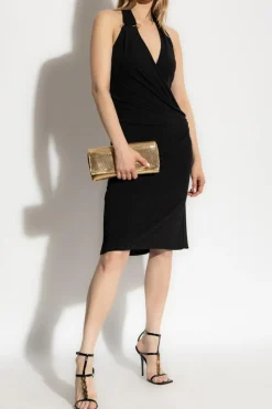 Versace BLACK Off-shoulder dress