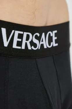 Versace BLACK 2-pack of cotton boxers with logo
