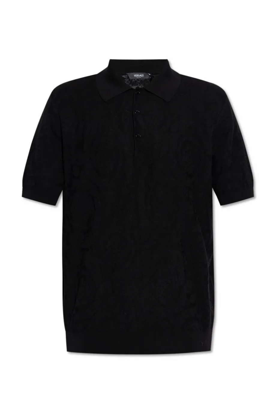 Versace BLACK Polo with "Barocco" pattern