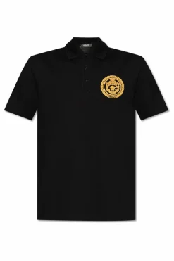 Versace BLACK Polo with embroidered logo