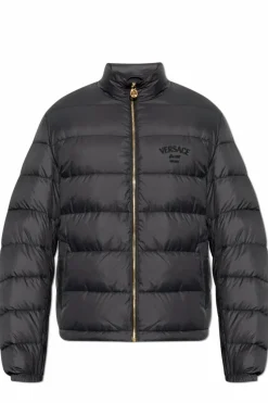 Versace BLACK Puffer jacket with stand-up collar
