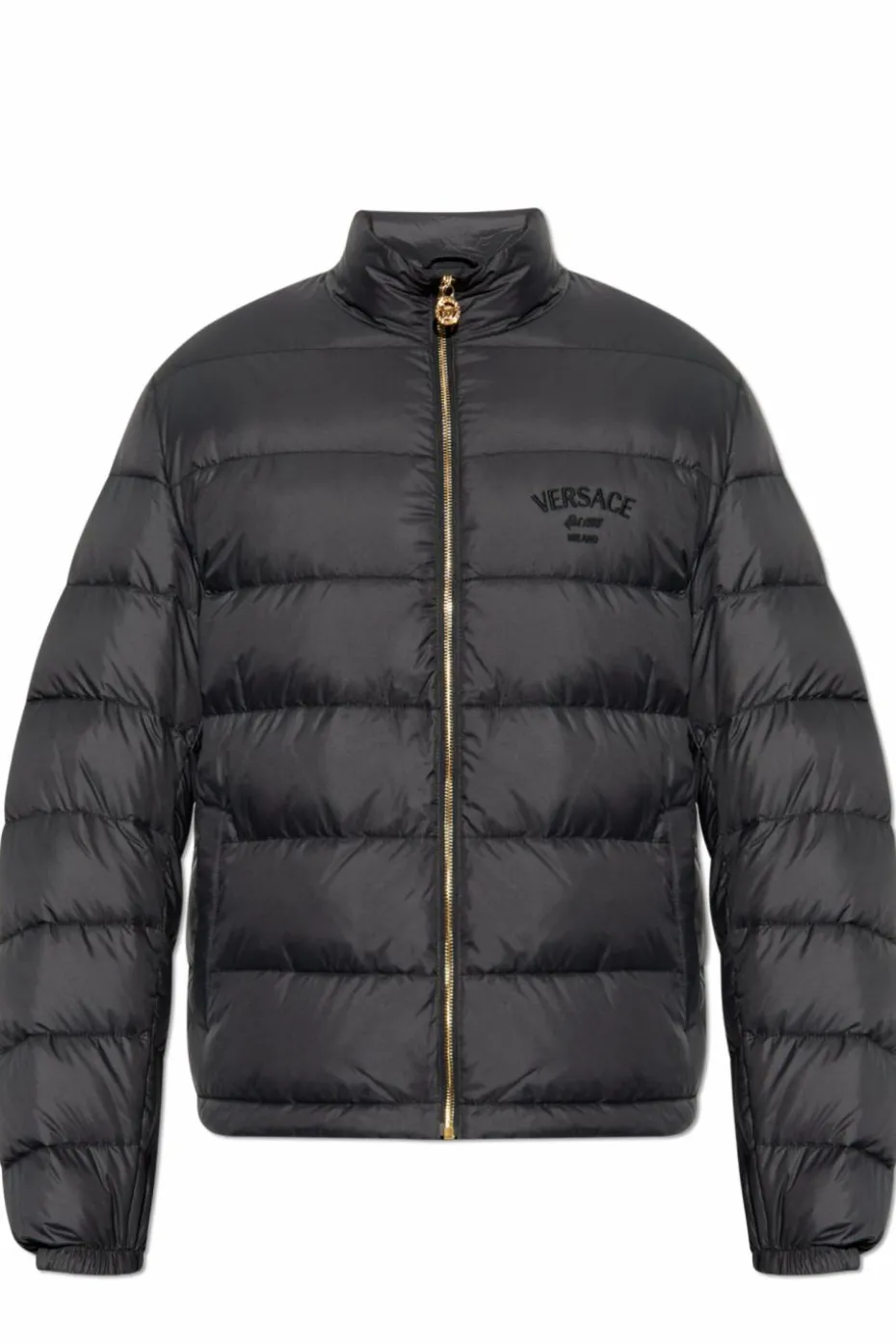 Versace BLACK Puffer jacket with stand-up collar