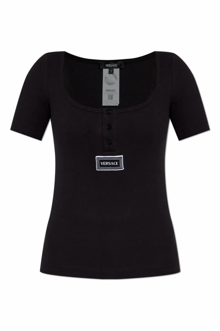 Versace BLACK Ribbed lingerie top