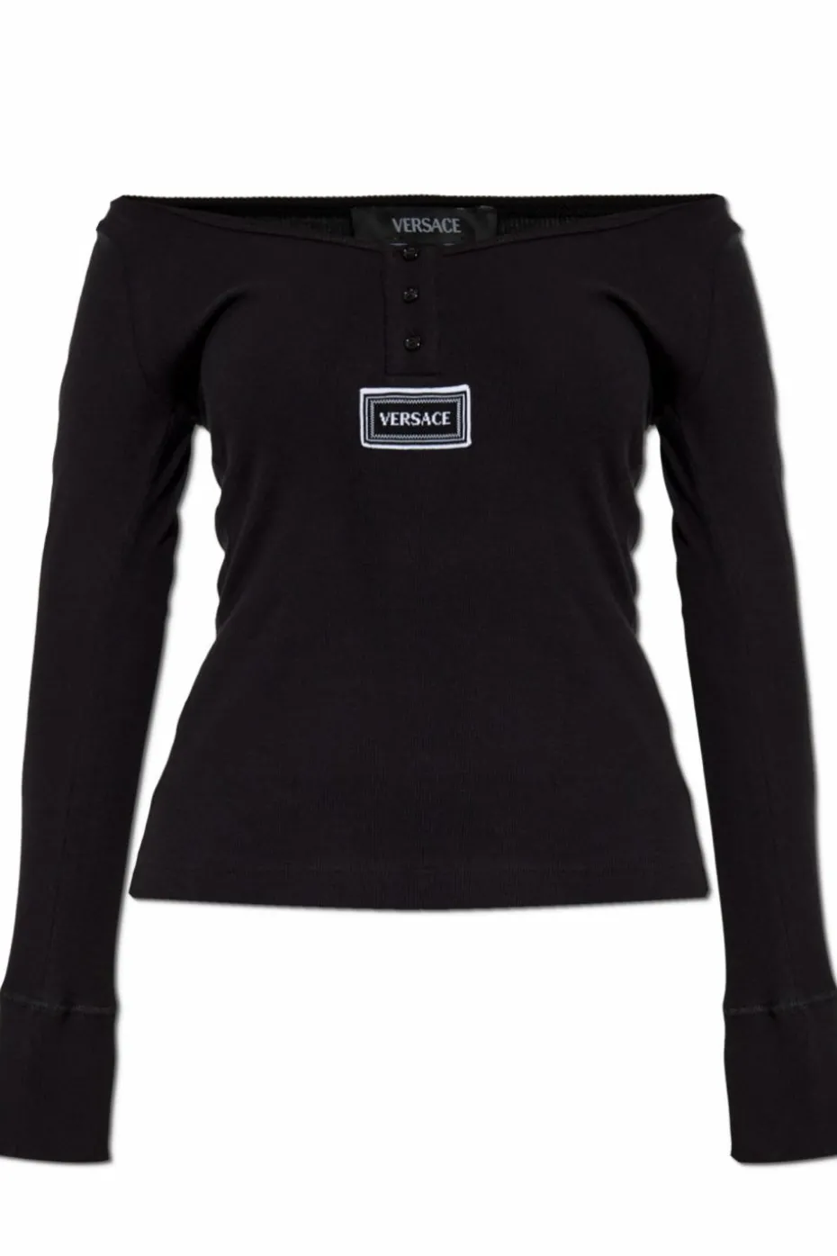 Versace BLACK Ribbed lingerie top