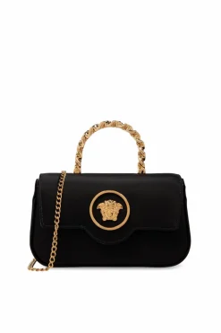 Versace BLACK Satin shoulder bag
