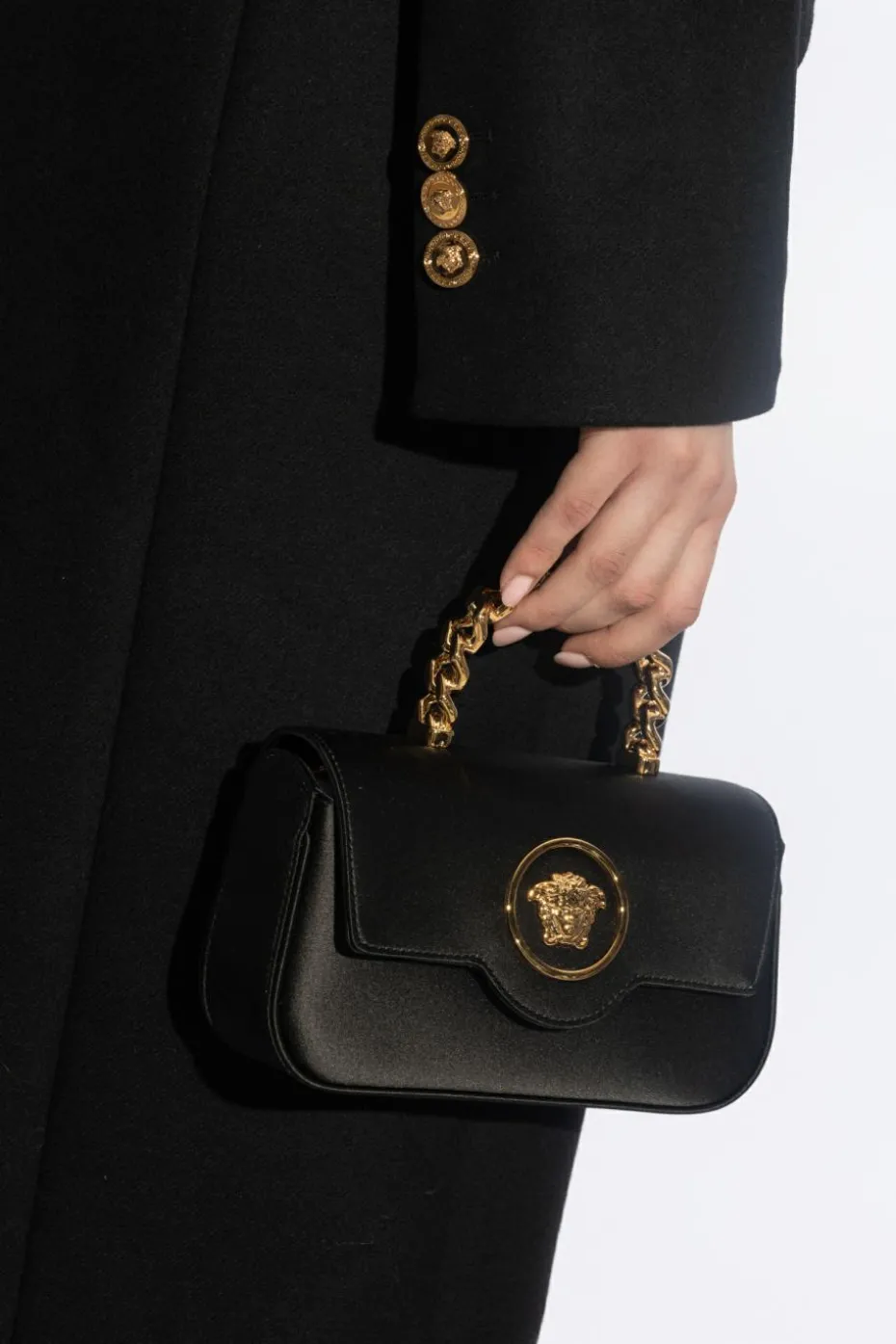 Versace BLACK Satin shoulder bag
