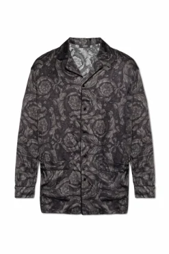Versace BLACK Silk pyjama top