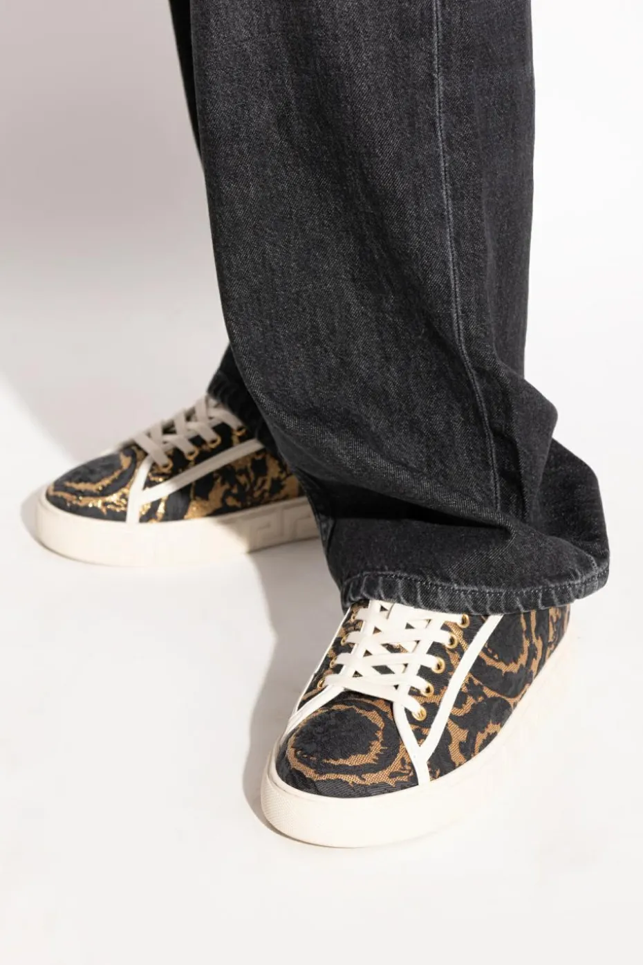 Versace BLACK Sports shoes with lurex thread
