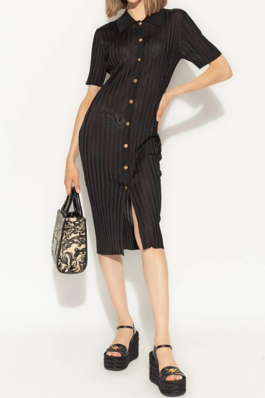 Versace BLACK Striped dress